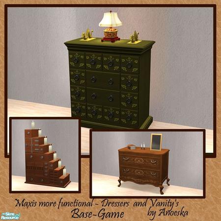 The Sims Resource - Maxis More Functional - Dressers and Vanities ...