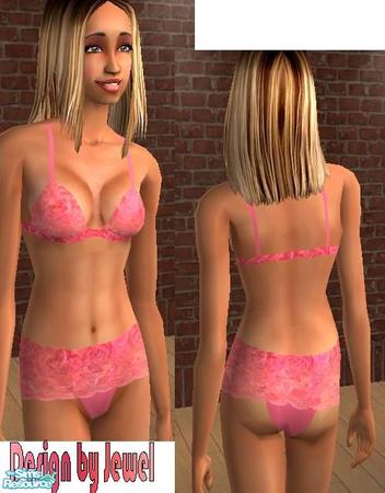The Sims Resource - Lace Bra and Skirt Panties