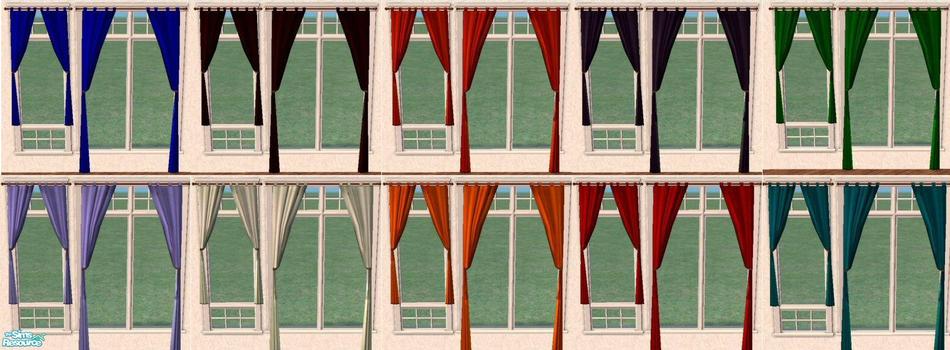 The Sims Resource - MDP Colour Pack II Loft Curtains