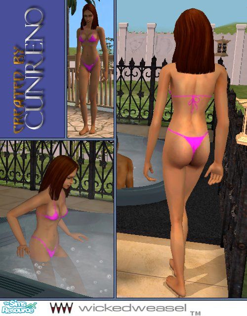 The Sims Resource - Wicked Weasel fuchsia micro bikini